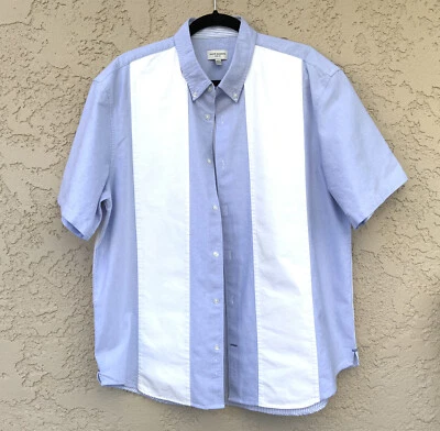 CLUB MONAKO Bowling Shirt Sz XXL Cotton Vertical Striped Rockabilly Colorblock - Image 1 of 4