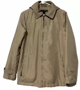 Weather Tamer Small Women Khaki Rain Chore Jacket Windbreaker Hooded Lined - Picture 1 of 12