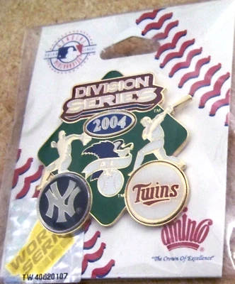 2004 NY New York Yankees vs Minnesota Twins pin ALDS MLB FREE SHIPPING - Image 1 of 4