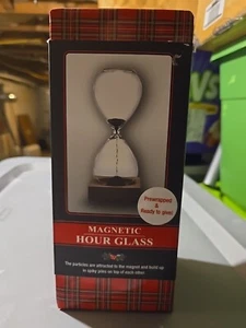 Clessidra Alta Natale 8" Base Magnetica Metallo Sabbia Arte Regalo Confezione NUOVO - Foto 1 di 3