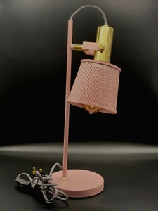 Vintage Industrial Style Metal Pink Gold Chrome Effect Desk Lamp - Picture 1 of 12