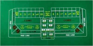 Craps Tischplatte Filz Layout - 36" x 72" Rechteck 36" x 72", grün - Bild 1 von 6