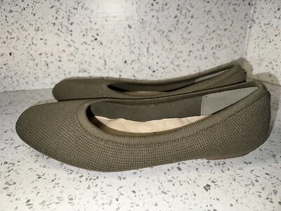 Туфли Anne Klein IFlex размер 8,5 Leslie плоские тканевая ткань оливковый зеленый - Изображение 1 из 4