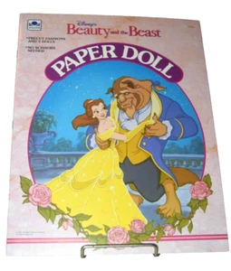 Muñecas de papel vintage Golden Book 1991 La belleza y la bestia de Disney sin usar - Imagen 1 de 6