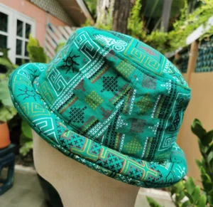 Gorra Hombre Sombrero Boho Azteca Verde Tribal Festival Funky Hip Hop Hipster Cubo Rollo - Imagen 1 de 12