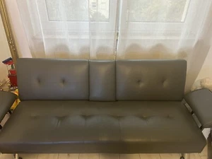 Klappbares Schlafsofa Couch mit Bettfunktion Bettsofa mit Tassenhalter Gästebett - Bild 1 von 5