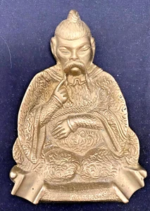 ANTIKER SCHÖNER EUROPÄISCHER ASCHENBECHER MIT BRONZEGRAVUR mit ALTEM CHINESISCH um 1900 Excel - Bild 1 von 3