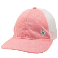 Ariat Womens High Pony Tail Heathered Pink Ball Cap, OSFM Adjustable, Pink