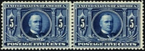 326, Mint FVF H 5¢ Pair - McKinley Stamps SCV $140 - Stuart Katz - Picture 1 of 1