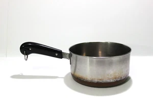 Revere Ware 3 1/2 Qt Quart Sauce Pan Copper Bottom Sets Flat CA Riverside No Lid - Picture 1 of 9