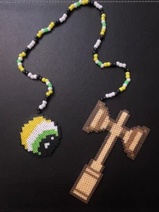NUEVO Collar Subtronics Kendama Kandi Perler EDM EDC Fest Rave Dance - Imagen 1 de 2