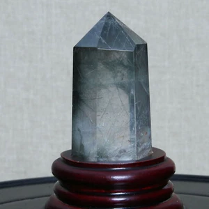 B6155 -140g NATURAL green hair RUTILATED QUARTZ CRYSTAL point healing - Picture 1 of 11