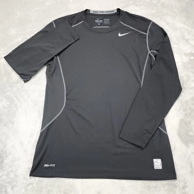 Camisa de Combate Nike Pro Para Hombre Grande Negra Compresión Rendimiento Swoosh Dri Fit Foto 1 de 4