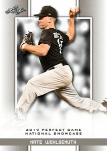 NATE WOHLGEMUTH 2019 LEAF PERFECT GAME "BLACK" PARALLEL ROOKIE CARD! LTD 45!