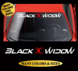 Parabrisas Banner Vidrio Ventana Vinilo Calcomanía Adhesiva Coche Camiones SUV BLACK WIDOW - Imagen 1 de 2