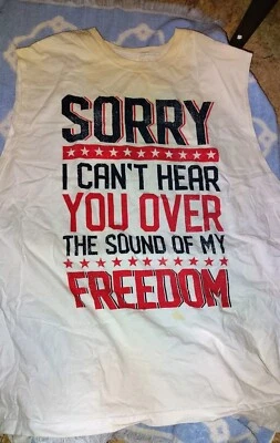 Camiseta sin mangas Way to Celebrate blanca azul roja PATRIÓTICA 2 XL  Foto 1 de 4