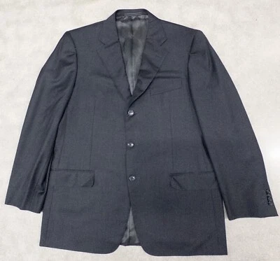 Ermenegildo Zegna Chaqueta Abrigo Para Hombres 42R Negro Lana Mono Pecho Traje Blazer  Foto 1 de 4