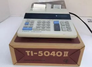 Vtg Texas Instruments TI-5040 II Printing Adding Machine Calculator w Box Manual - Picture 1 of 8