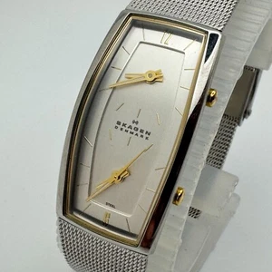 Skagen Quartz Watch Women Silver Barrel Ultra Curved Dual Movements New Battery - Picture 1 of 6