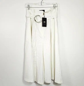 Pantalones de vestir cortos de pierna ancha con bolsillos con anillo de plata marfil ABS by Allen Schwartz - Imagen 1 de 18