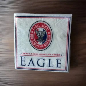 Eagle Scout Dessert Paper Napkins Set NIP BSA 50ct 5X5” Court Of Honor Party - Picture 1 of 4