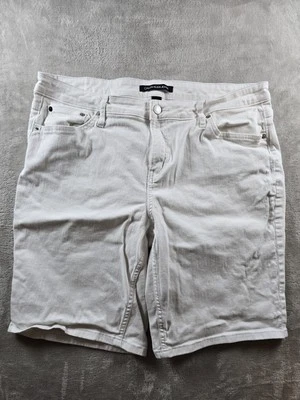 Calvin Klein Jean Shorts Womens Size 16 White Denim 10" Inseam Stained - Image 1 of 4