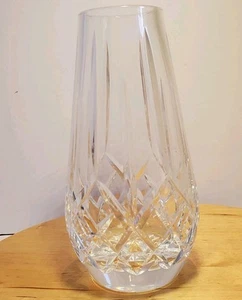 WATERFORD Lismore Crystal Vase 9" Teardrop - Diamond Cross & Wedge Cuts - Signed - Picture 1 of 15