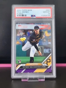 Paul Skenes Pittsburgh Pirates Topps Now 2024 Rookie Card #667 Purple /25 PSA 10 - Picture 1 of 2