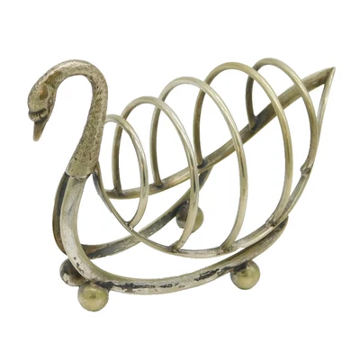 20th Century Silver Plated Novelty Swan Form Toast Rack Antique c1920 Deco - Image 1 of 4