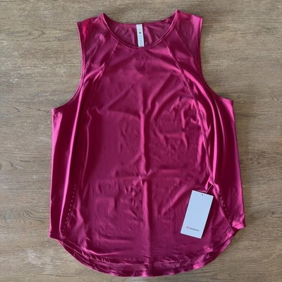 NUEVO Camiseta sin mangas Lululemon Sculpt-malla elástica-granada-talla 14-precio de venta sugerido por el fabricante 58 USD Foto 1 de 4