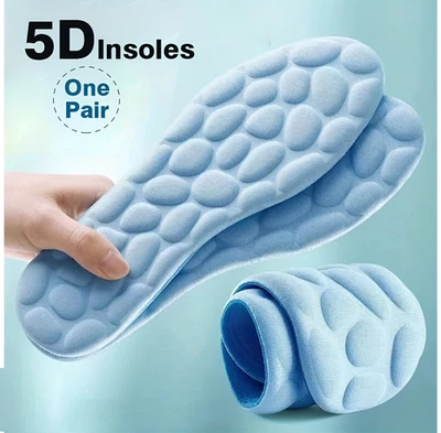 5D Memory Foam Orthopaedic Massage Insoles For Shoes Women Men UK Size 4-13 - Image 1 of 4