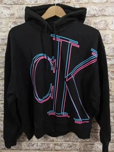 Calvin Klein printed hoodie jumper. Ladies small/8-10. Black, pink and blue - Picture 1 of 7