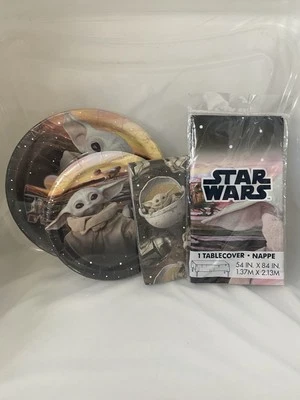 Star Wars The Mandalorian con cubierta de mesa de fiesta Baby Yoda 54" X 84" platos siesta Foto 1 de 3