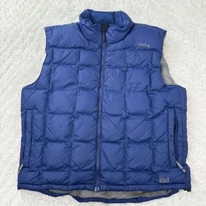 Cabela's Vest Mens Large Blue 650 Fill Goose Down Puffer Outdoor Insulated Warm - Picture 1 of 14