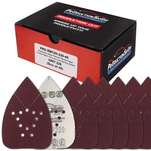 220 Grit 12-Hole Pattern Hook & Loop Mouse Sander Sandpaper Sheets, Box of 45 - Picture 1 of 5