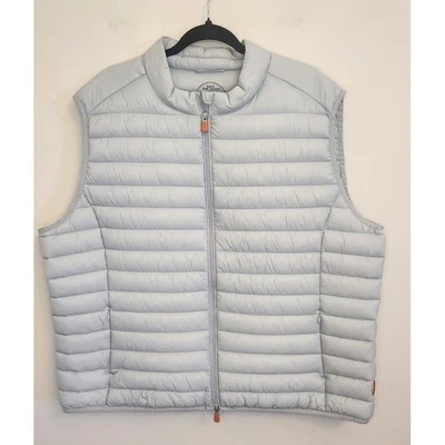 Save The Duck Mens Puffer Vest Size 3X Synthetic Down Packable Light Gray Blue - Image 1 of 4