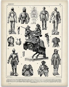 Poster Armatura Cavaliere 11x14 Senza Cornice Arte da Parete Medievale per Uomo Grotta o Storia - Foto 1 di 9