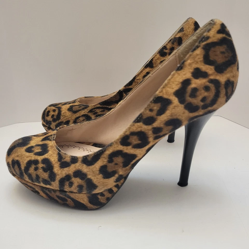 Zapatos Olsenboye Leopardo Estampado Animal Para Mujer Talla 8M Mob Esposa Plataforma Tacones Altos Foto 1 de 4