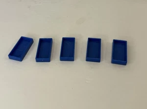Domino Rally Deluxe Original 1989 Parts - 5 Blue Tiles - Picture 1 of 3