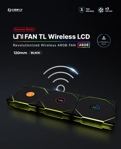Lian Li UNI FAN TL Inalámbrico LCD 120 120mm Hoja Inversa NEGRO Paquete de 3/Genuino - Imagen 1 de 6
