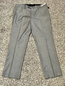 NWT Louis Raphael Rosso 36 30 Light Gray Mens Dress Pants Hidden Flex New MINT - Picture 1 of 5