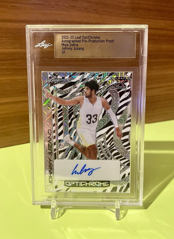 2022 Johnny Juzang 1/1 RC Auto Leaf Optichrome Zebra Mojo Proof- Timberwolves - Image 1 of 1