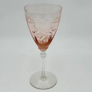 Fostoria Elegant June Pink Water Goblets Stemware 8.25" Tall - Picture 1 of 4