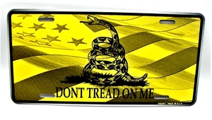 DON'T TREAD ON ME AMERICAN FLAG METAL CAR NOVELTY LICENSE PLATE The Gadsden Flag - Picture 1 of 12