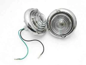 Turn Signal Indicator Clear Glass Light Pair For Jeep Willys Ford Chrome - Bild 1 von 3