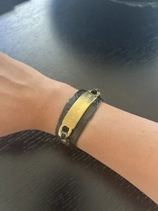 Dolce & Gabbana bracelet Cuff Unisex, Black Leather Size M - Picture 1 of 5