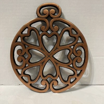Pampered Chef Trivet 2938 Round-Up from the Heart 2007 Copper Finish EUC - Image 1 of 4