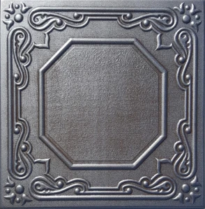 Aufkleben, dekoratives Styropor, LISSABON * 20" x 20" Antik Silber  - Bild 1 von 3