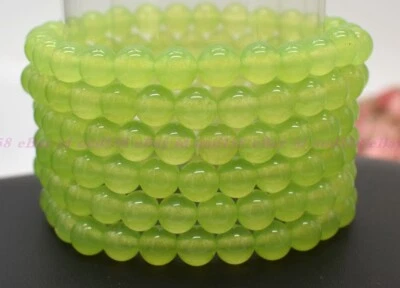 Wholesale Lot 6 Pcs Natural Green Peridot Healing Stretch Bracelet 7.5" AAA - Image 1 of 4