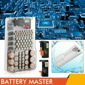 93 Slots Battery Storage Case Box Organizer Rack Holder with Capacity Tester set - Picture 1 of 12